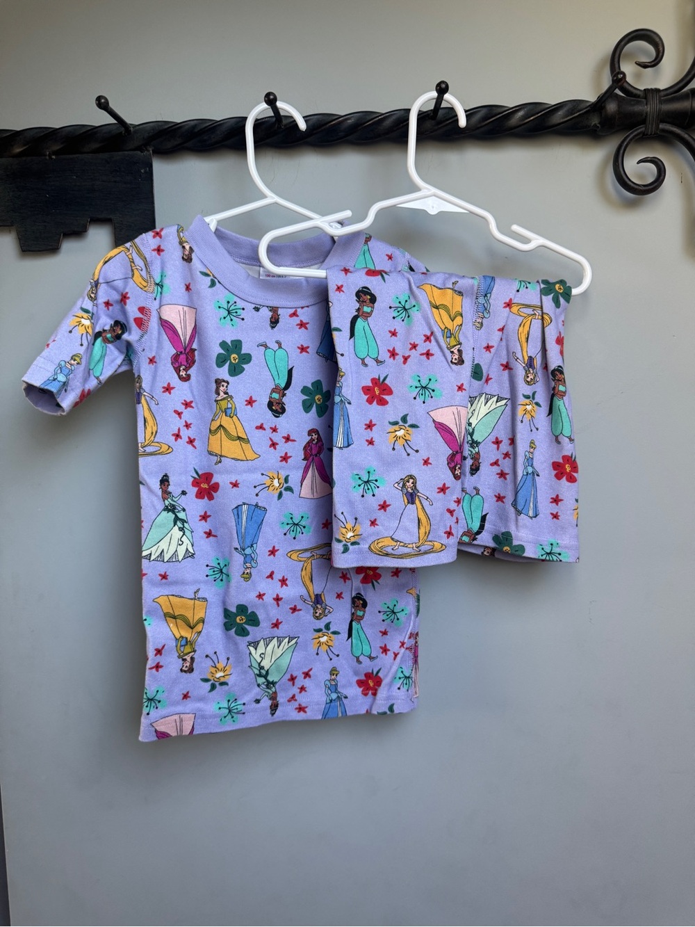 Hanna Andersson Short Girls' Purple Princess Print Pajama Set 6-7